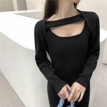 원피스 여성 드레스 독특한 디자인 감각 2021 새로운 여름 얇은 햅번 스타일 분할 조끼 서스펜더 블랙 드레스