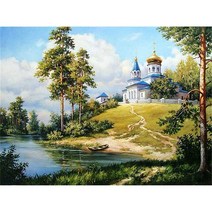 그림 그리기 숫자로 NISTORY 페인트 풍경 아크릴 드로잉 캔버스 유화 나무와 산 성인용 홈, 07 998900_09 60x75cm diy frame