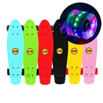 크루져 보드 LED 스케이트 보드 숏보드 페니보드 56cm, 쿠팡 옐로우