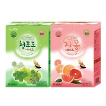 [WINZI_마켓] 칵테일음료 청포도티 에이드가루 청포도에이드 레몬쥬스 분말레몬에이드, 응▶ 타이거마마 자몽에이드 40T+청포도에이드 40T, !!굿!!