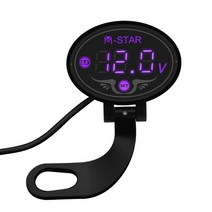 ed 차량용 간판 전광판 DC 12V-24V 자동차 오토바이 LED 패널 디지털 전압 디스플레이 미터 A5KD, 한개옵션1, 06 보라색