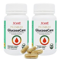 뉴질랜드 하이웰 프리미엄 글루코케어 90캡슐 2통 Newzealand Hiwell GlucoseCare, 한통당 60캡슐