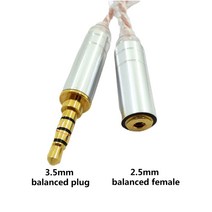 Audio Cord 2.5 Male to 4.4 Female Cable 2.5mm/4.4mm To 3.5mm Hand-made Balanced, 번들 2