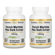 캘리포니아골드 올리고핀 프랑스 해송 추출물 100mg 180정 Maritime Pine Bark Oligopin 2개