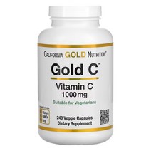 캘리포니아골드뉴트리션 CGN 비타민C 메가도스 USP등급 1000mg 240베지캡슐 아스코빅애씨드 아스코르빈산 아스코르브산, 1개, 기본