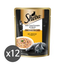 쉬바 고양이 간식/주식 파우치 70g, 12개, 간식 참치호박당근 그레이비 70g