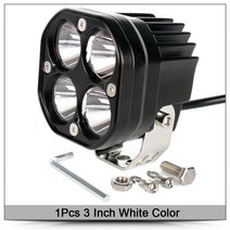 3 인치 LED 작업 표시 줄 12V 24V 자동차 노란색 안개 램프 4X4 오프로드 오토바이 트랙터 운전 조명 흰색 사각형 스포트 라이트, 3 inch white x1|러시아