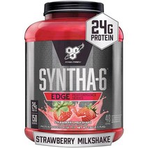WPI보충제 게이너 단백질 살찌는보충제 BSN SYNTHA6 EDgE 파우더 가수분해 유청 미셀라 카제인 분리 우유 저당 24g 딸기 밀크셰이크 48인분, 딸기 밀크 쉐이크, 48인분 (1팩)