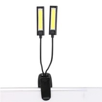 북라이트 독서등 스탠드 mini cob led clip on 조정 가능한 책 램프 super bright for 빛나다 터치 usb table led 책상 조명 램프, 두 머리