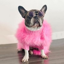 2023 화려한 강아지 옷 디자이너 개 작은 고양이 럭셔리 스웨터 슈나우저 요크 푸들 모피 코트, B1521 Pink Sweater+XL