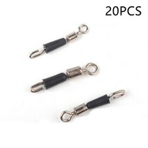 20PC 퀵 체인지 낚시 회전 버클 고무 슬리브 롤링 회전 낚시 라인 클램프 조인트 액세서리, 02 15mm
