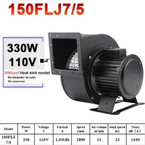 EU 소형 전원 주파수 원심 먼지 배기 팬 AC 220V 380V 120W 140W 330W 산업용 냉각 공기 송풍기, 31.330WNo heat sink110V - 미국