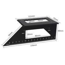각도자 멀티 마이 터 각도 눈금자 목공 스크 라이버 Dovetail 마킹 지그 게이지 스테인레스 다각형 베벨 T, 01 type A