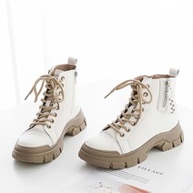 4cm 미들부츠 여성워커 통굽 신발 하이탑 BOM2197