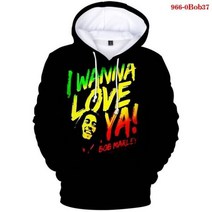 Bob Marley 밥말리 후드 라운드 셔츠 밥 말리 인쇄 티 패션 플러스 사이즈 스웨터 3D 가을 겨울 Streetwear 탑스
