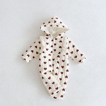 MJLJY 겨울 여아용 벨벳 방한복 신생아 두껍고 따뜻한 롬퍼 유아 점프수트 후드 원지 유아 의류 겉옷