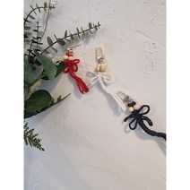 우드 잠자리 키링 DIY KIT, 흰색