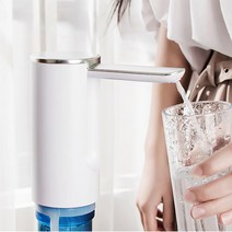 스마트 워터점프 워터 디스펜서 자동점프 물통 노즐 폴딩 충전식 캠핑용 다양한 물통 호환 화이트