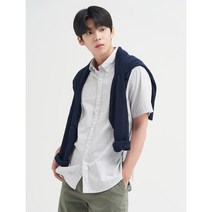 [빈폴][SLIM] 그레이 멜란지 스트라이프 반소매 셔츠(BC2665A423)