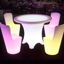 LED테이블 LED의자 LED가구 조명의자 LED 발광 바 원형 의자 충전 리모트 콘트롤 롤러 가공 아웃도어 레저 엔터테인먼트 식탁 정, 01-식탁