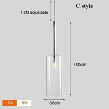 LED펜던트 북유럽 미니멀리스트 스모키 그레이 유리 샹들리에 크리에이티브 바 거실 다이닝 홀 싱글 헤드 3 펜던트 램프, 28.C style - Cold white - Red