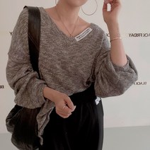 융키팝 (스프링아이템) 브이넥 루즈한핏 캔디 보카니트