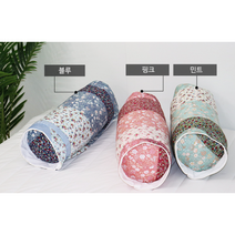 국산 순면 원형 베개 빨아쓰는 옛날 솜베개 매화, 핑크, 1개