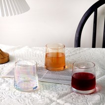 큐스토어 A라인 오로라 홀로그램컵 온더락잔 위스키잔 아인슈페너잔 홈카페유리컵 270ml (3color), 1개, 01. 씨솔트 투명