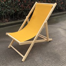 원목 썬베드 캠핑의자 카페 접이식 캠핑클럽 릴렉스 캔버스 비치의자, 옐로우[옥스퍼드]