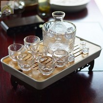 JINGHENG 사케병 사케잔 술잔 세트 도쿠리 인생술잔 홈술 이자카야, B 테이블1병1잔6온주잔1