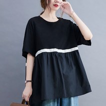 시크박스 큰언니 빅사이즈 A라인 루즈핏 반팔티셔츠