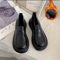 YUANYI 여성로퍼 가을 겨울 라운드 로퍼 키높이 기모 로퍼 캐주얼 패션