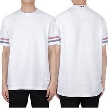 [톰브라운] 삼선 텍스처 스트라이프 반팔티 (MJS204A J0046 100)