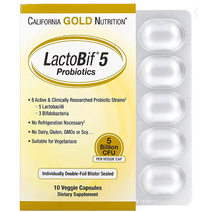 california gold nutrition 락토비프 유산균 50억 CFU 베지 캡슐 60정 1개, 10개