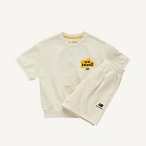 [국내매장] 뉴발란스 PICNIC 반팔맨투맨 세트 NK9YD2304U 아이보리