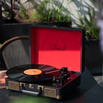 레트로 블루투스 턴테이블 스피커 디제잉 축음기 모던, 블랙