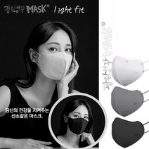 광수생각 라이트핏 새부리형 KF94 스타일업 컬러 마스크 100매(5매입), 대형, 검정색, 100매