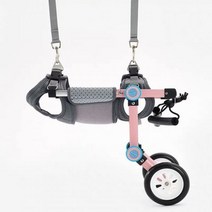 강아지휠체어 훈련 반려동물 보행기 ALWAYSME 개 조절식 휠체어 뒷다리 재활 경량 0-60KGS, Pink_XXS