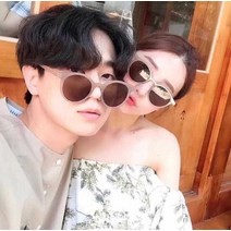원형 뿔테 안경 프레임 베이직 선글라스 빈티지 자외선 차단 촬영 소품 패션 A2
