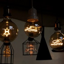 LED 레터링 에디슨전구 2W LOVE HOME 화살표 별 무드등 인테리어전구 카페조명, HOME (2700K 전구색)