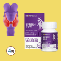 요오드 영양제 갑상선영양제 요오드영양제 odine 아이오딘 유기농 요오드 고용량 요오드영양제갑상선 슈퍼 요오드 요오드 효능 요오드 알약 요드 아연 비타민 미네랄, 4병