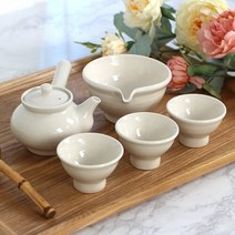 [박씨상방] 베이지 유아용 3인다기세트, 단품