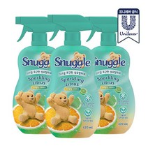 스너글 섬유탈취제 스파클링 시트러스, 470ml, 3개