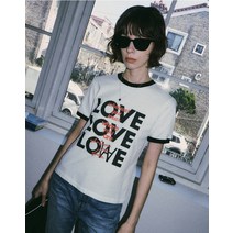 [4/4 예약발송]A3442 LOVE ringer T-shirt_White/Black