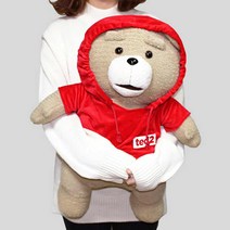 19곰 테드 영화 캐릭터 봉제 인형 대형 50cm 애착 곰인형 캐릭터인형, 테드(후드_레드)50cm 대형