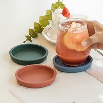 국산 실리콘 컵받침 코스터 주문제작 홈카페 찻잔, 크라운 자몽오렌지