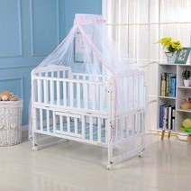 여자아이방커튼 반창커튼 병원 커튼 레일 여아 캐노피 아기 침대 모기장 커버 레이스 접을 수 있고 통기성이 있는 메쉬 그물 로열 코트 스타일 포함, 160x450CM, 04 Pink selvage_01 160x450CM