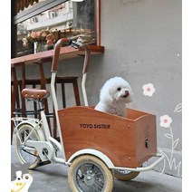 반려견자전거 행복켄넬 강아지 애견 자전거 산책, 소형 브라운