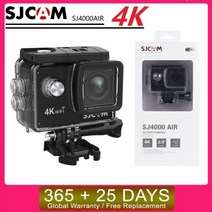 SJCAM SJ4000 에어 액션 카메라 풀 HD 올위너 칩셋 4K 와이파이 스포츠 DV 20 인치 미니 헬멧 카메라 방수 스포츠 DV 4K 30fps, 1.Black  번들 1