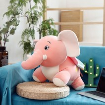 코끼리인형 코끼리쿠션 인형쿠션, 핑크